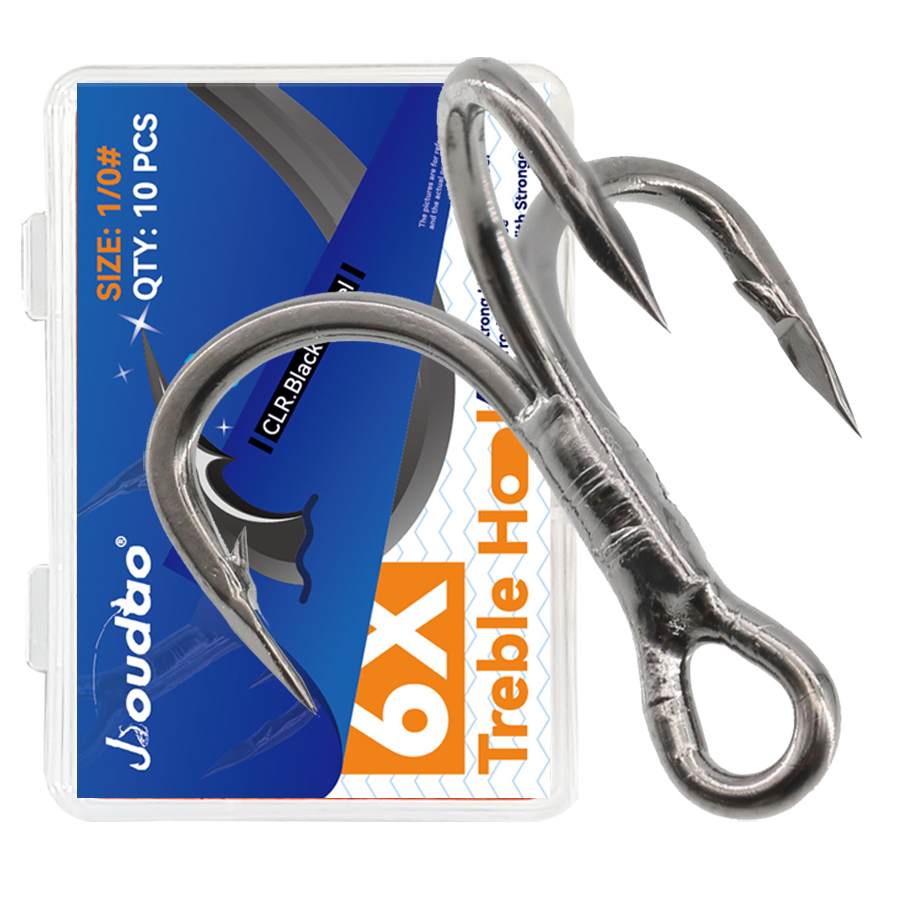 Fishing Hook Assortment - 6X рыболовные тройные крючки, черные, 10