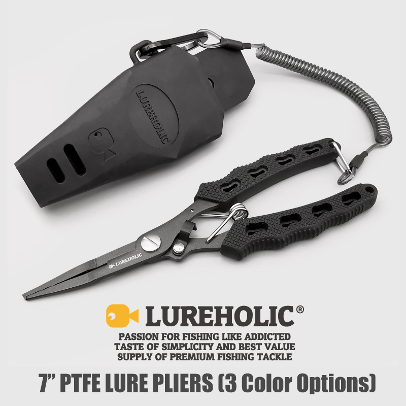 Fishing Hook Remover - Lureholic 7 ”ПТФЭ покрытые рыболовные плоскогубцы,