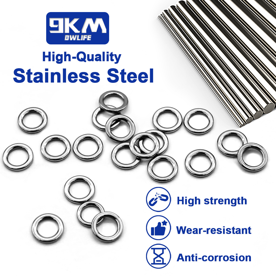 Кольца рыболовные цельные 9KM, – обзор и цена Fishing Hook Stainless Steel