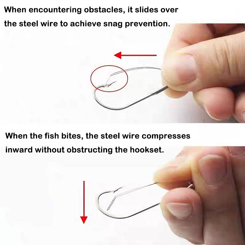 20/40 шт. офсетные червячные к – обзор и цена Fishing Hook Weedless